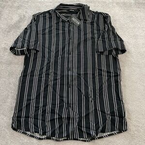 Nova‎ Industries Buckle button Up Shirt Mens Size Small Striped Hip Black New